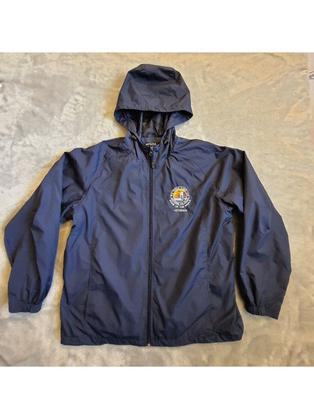 Port Authority Honor Flight Windbreaker Jacket Large War Veteran Memorial Patrio